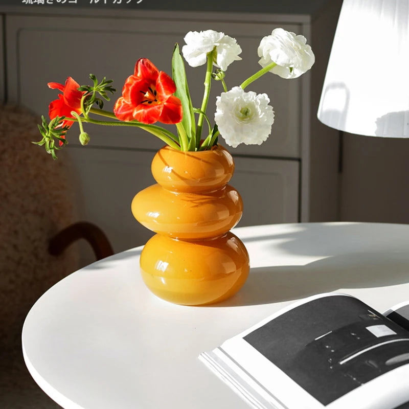 vase médiéval pour arrangement floral en verre élégant - vue 5 sur 8