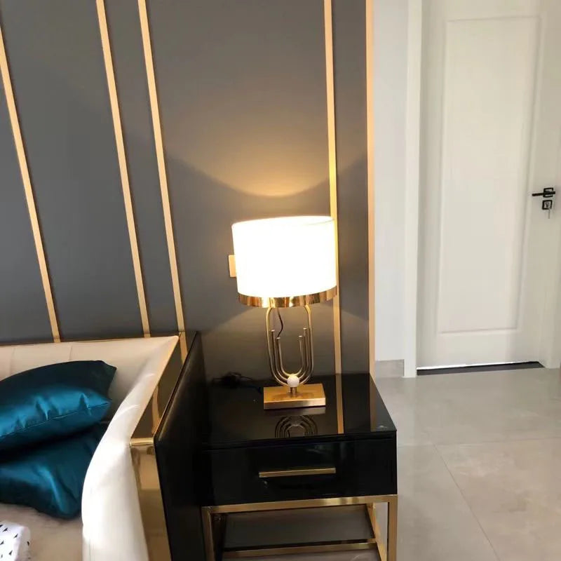 lampe à poser postmoderne en titane brossé pour décoration intérieure - vue 4 sur 7