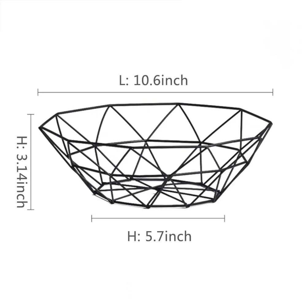 corbeille à fruits en métal pour rangement et décorations variées - vue 12 sur 13