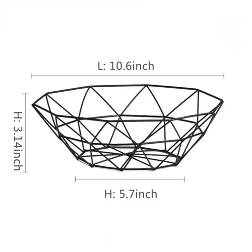 corbeille à fruits en métal pour rangement et décorations variées - vue 12 sur 13