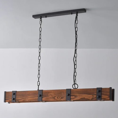 Style ancien américain Vintage grenier en bois suspension lampe salle à manger Bar Table magasin de vêtements industriel suspension Led éclairage - vue 6 sur 8