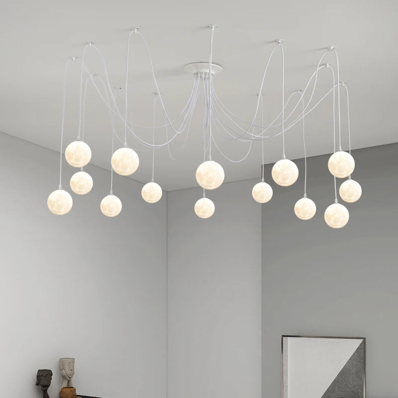lustre multi lumières suspendues style nordique pour commerces - vue 4 sur 16