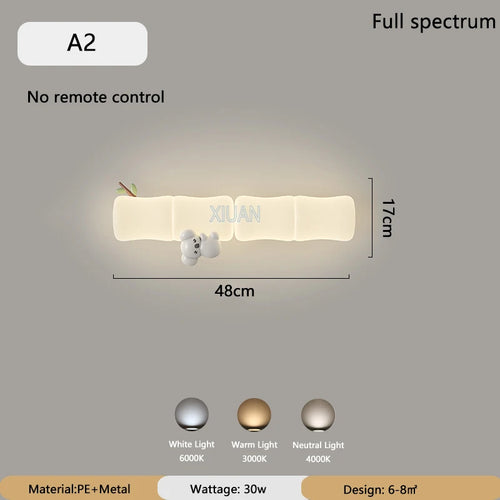 applique murale led singe panda pour enfants - vue 10 sur 23