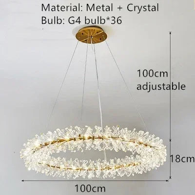 suspension moderne en cristal transparent pour décoration intérieure - vue 8 sur 13