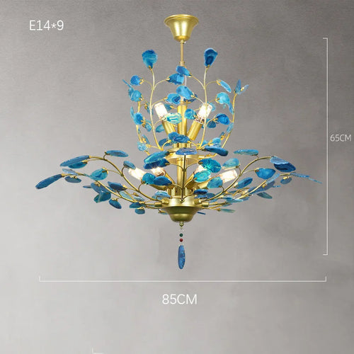 lustre led en agate naturelle idéal pour décoration romantique - vue 10 sur 15