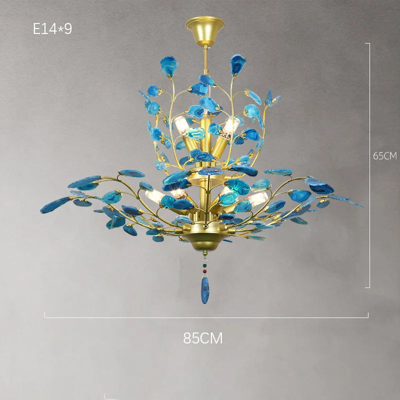lustre led en agate naturelle idéal pour décoration romantique - vue 9 sur 15