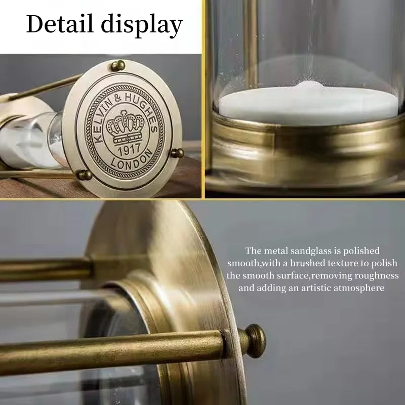 horloge sablier rétro en métal pour décoration et chronométrage - vue 5 sur 15