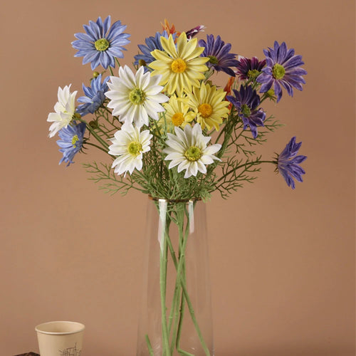 grande marguerite artificielle bouquet de fleurs en soie décoration mariage - vue 3 sur 18
