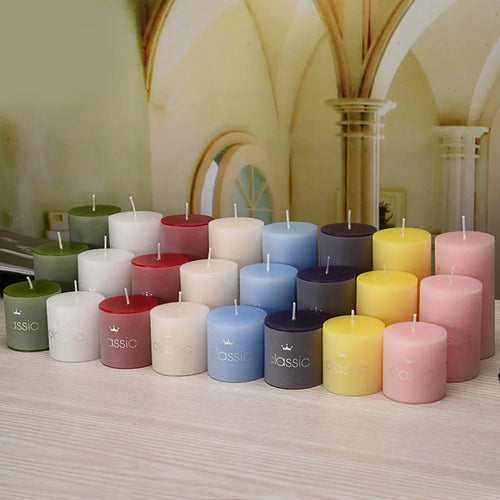 bougies piliers parfumées décoratives sans fumée en plusieurs tailles et couleurs - vue 3 sur 29