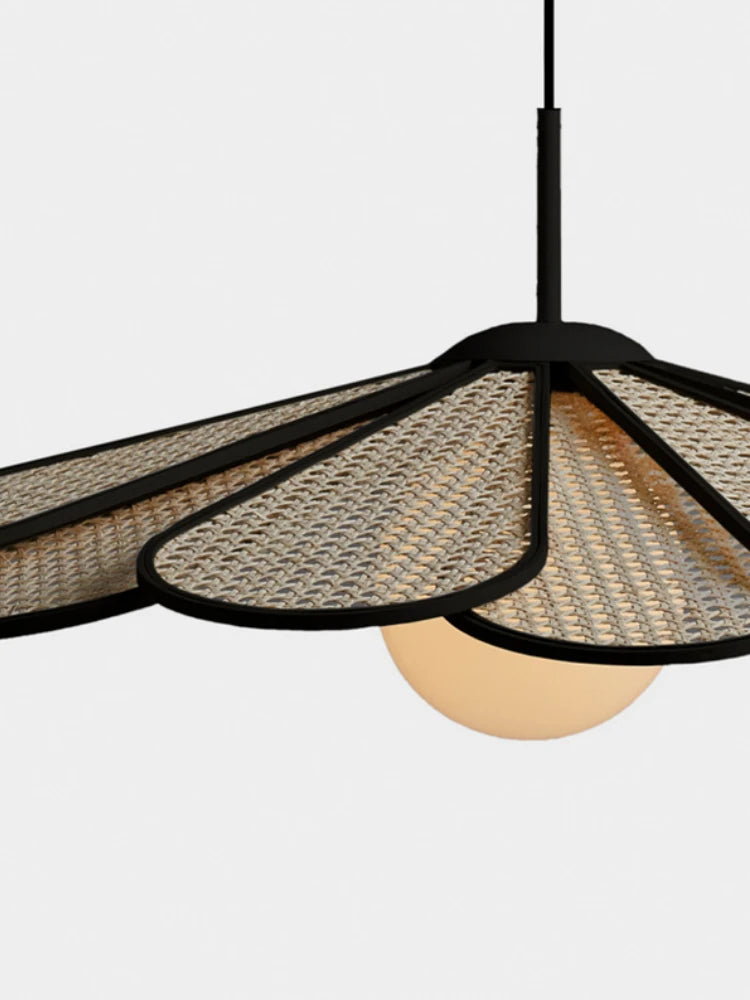 lustre créatif en rotin style japonais moderne et nordique - vue 5 sur 8
