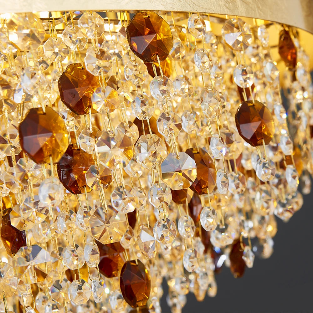 lustre en cristal moderne led avec intensité variable - vue 5 sur 10