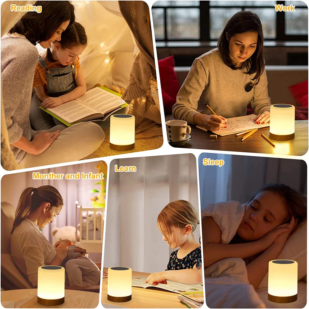 Lampe tactile LED lampe de table lampe de chevet lampe de table RVB lampe de chambre avec capteur tactile lampe de bureau portable lumière RVB pour cadeaux pour enfants - vue 10 sur 10