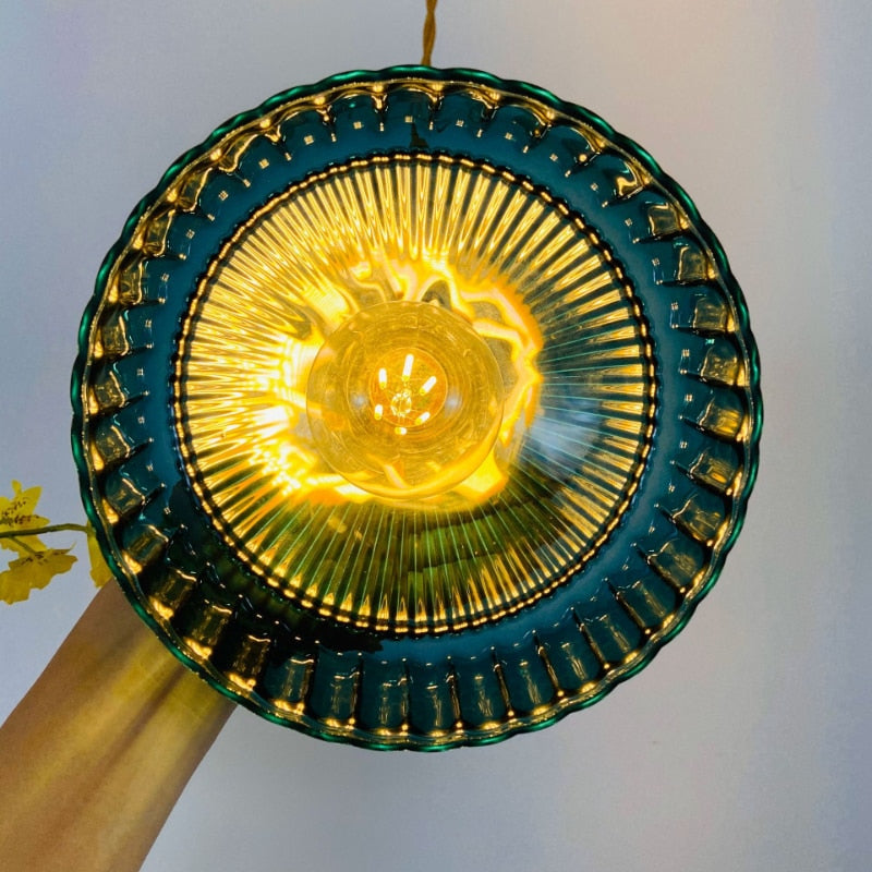 Suspension avec abat-jour en verre rétro Casbelle - vue 7 sur 13
