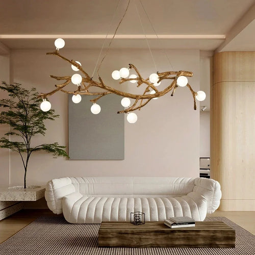 Moderne Arbre Verre Bulle LED Lustre Éclairage Rétro Plafond Lustres Vintage Maison Suspension Suspension Luminaires - vue 5 sur 23