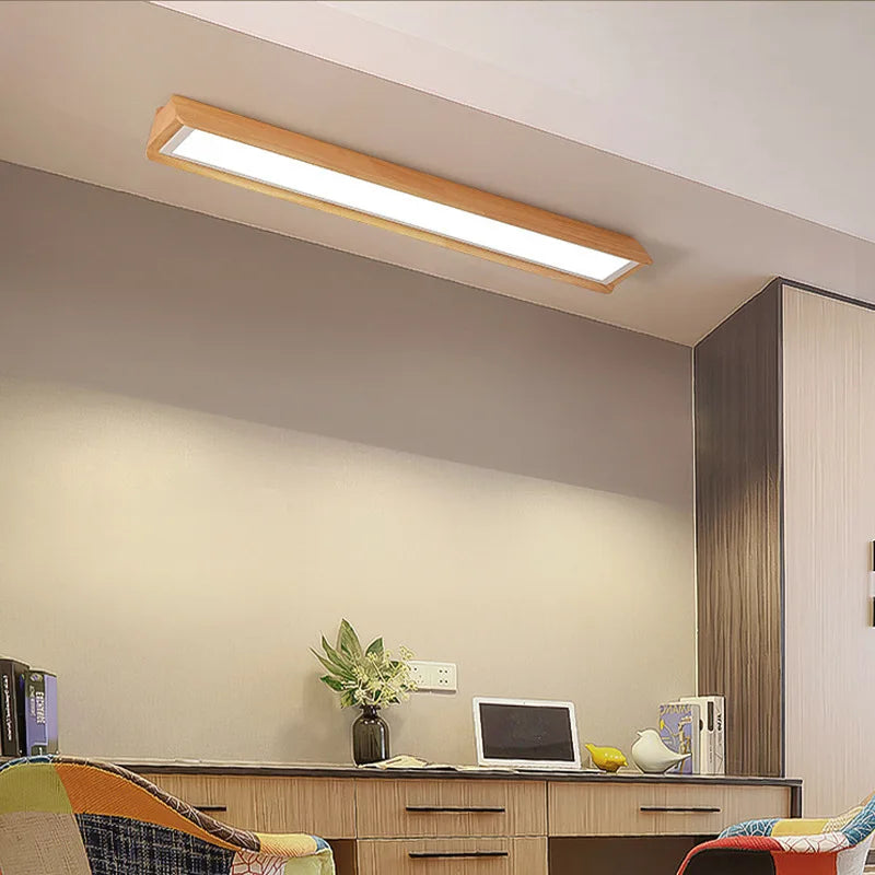 lustre de bureau simple style nordique en rondins pour magasins - vue 5 sur 12