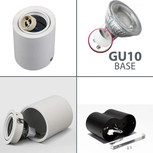 plafonnier led rond avec ampoule remplaçable et angle réglable - vue 4 sur 12