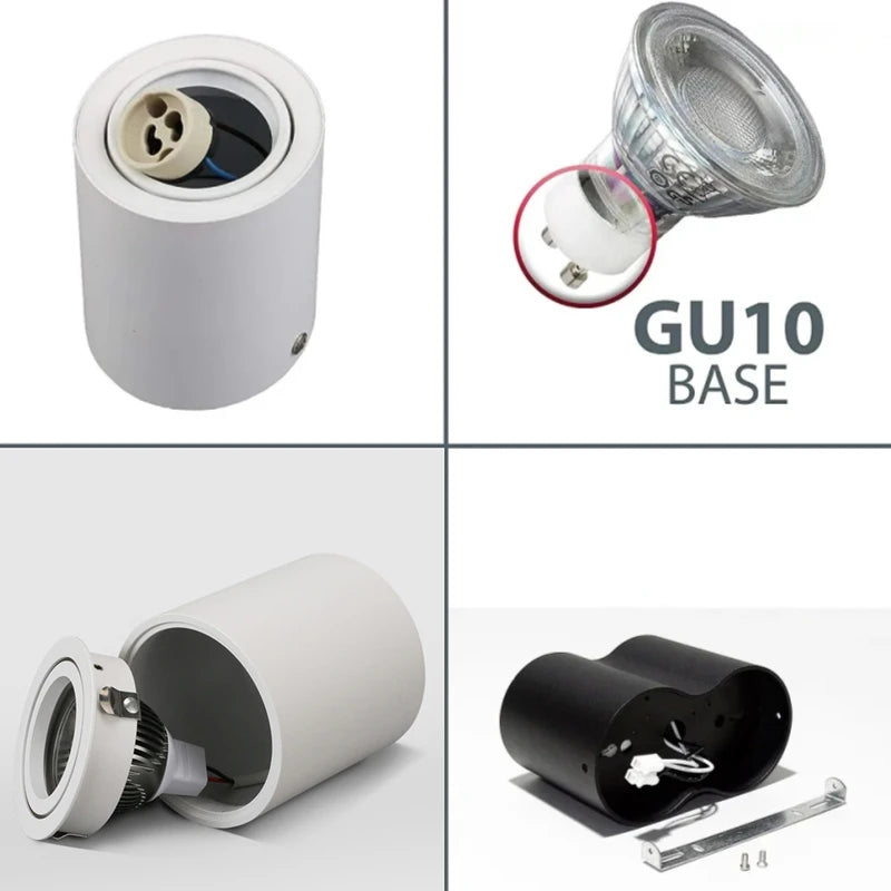 plafonnier led rond avec ampoule remplaçable et angle réglable - vue 3 sur 12