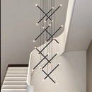 Lustre moderne LED lustre d'escalier lustre de salon longue colonne terrasse intérieure les couloirs Suspension de grenier