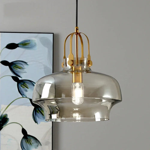 suspension en verre nordique leds décoration moderne - vue 2 sur 9