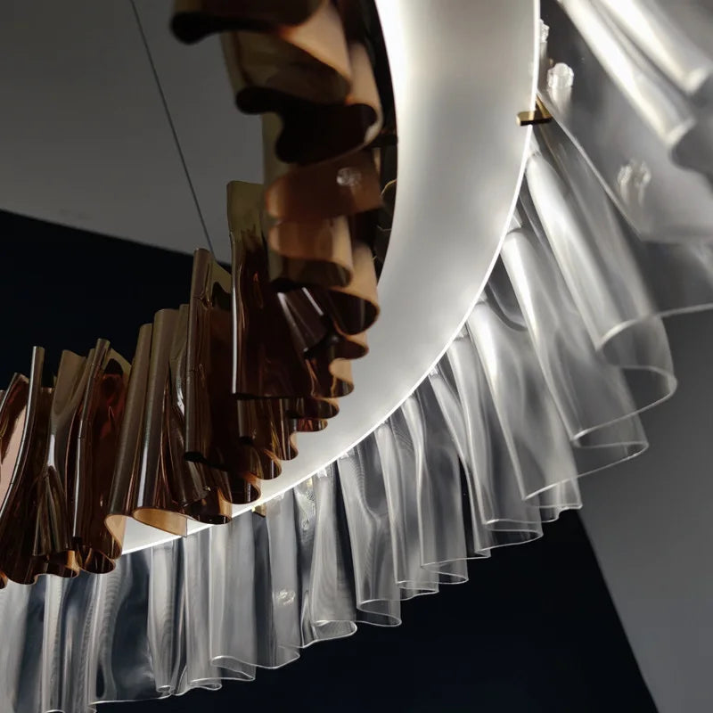 lustre acrylique pétale design italien nordique moderne éclairage art - vue 5 sur 5