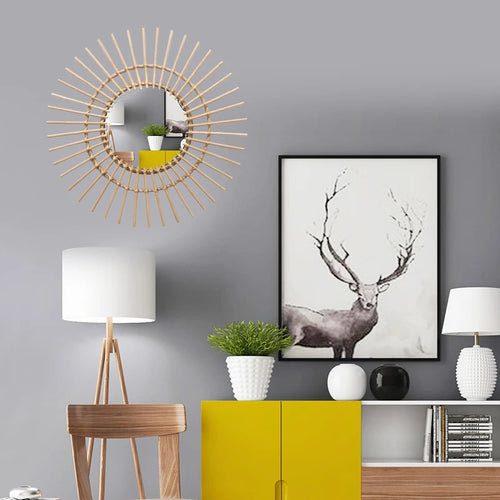 miroirs décoratifs ronds en macramé pour un style nordique - vue 4 sur 12