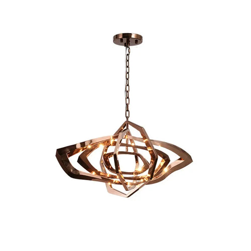New Designer LED Living Room Chandeliers Stainless Steel Creative Dining Bedroom Lighting Postmodern Light Luxury Hanging Lamps - vue 7 sur 6