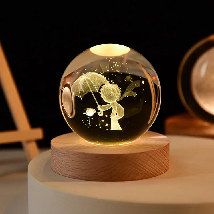 boule de cristal 3D système solaire gravé cadeau décoratif - vue 21 sur 32