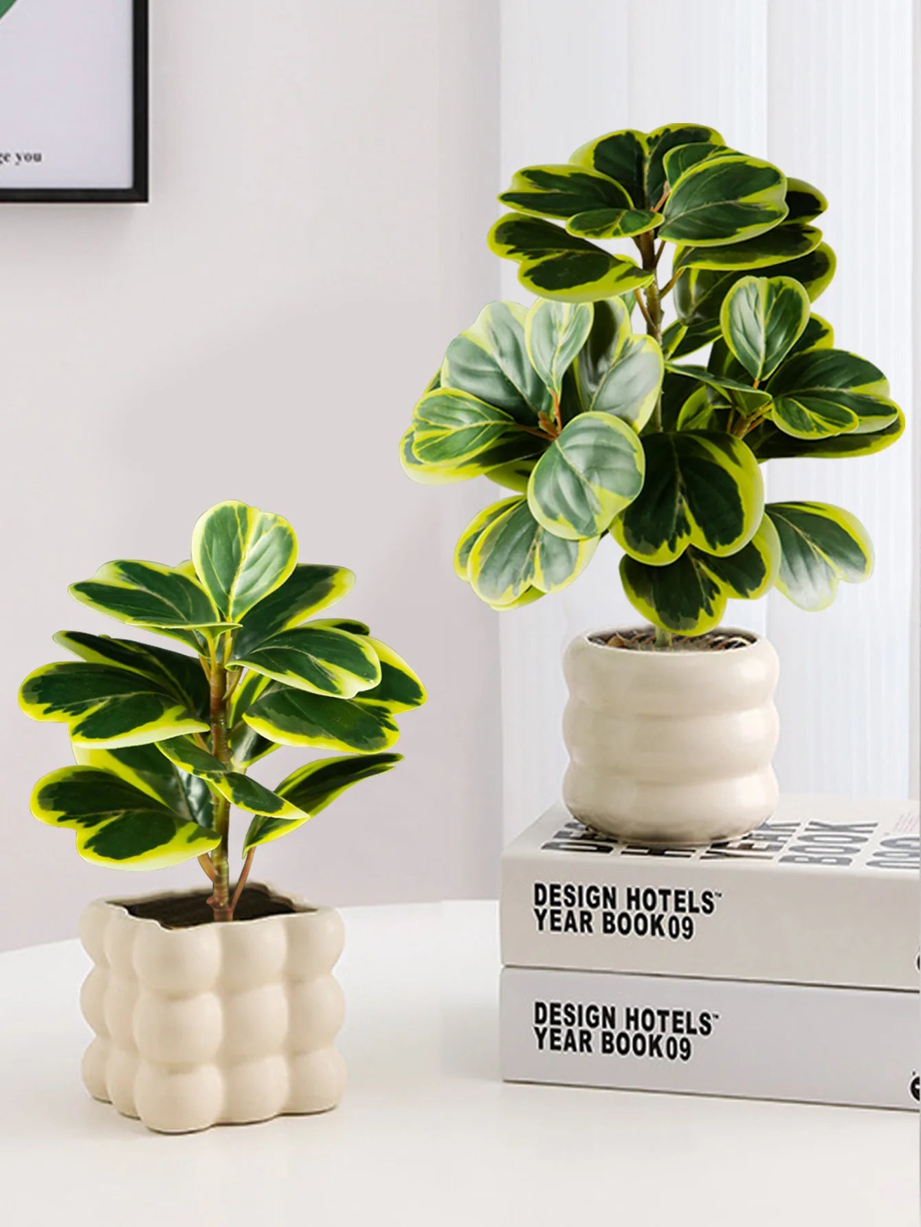 petites plantes artificielles feuilles de cœur décoration intérieure et extérieure - vue 5 sur 9