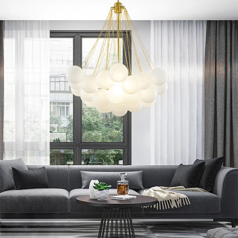 suspension en verre nordique design pour décoration intérieure luxe - vue 5 sur 10