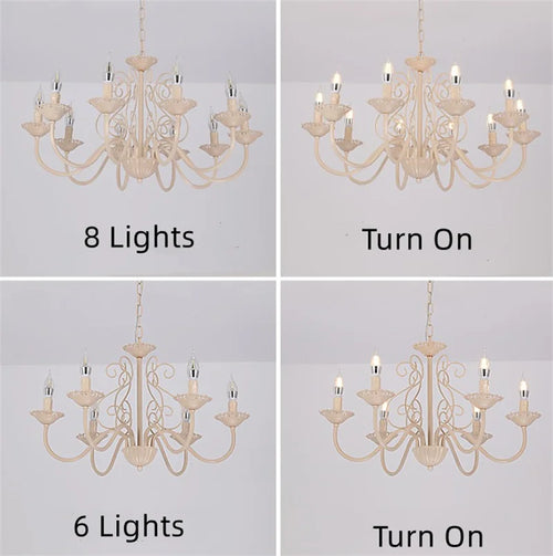 lustre rétro en fer forgé style campagnard américain pour décoration intérieure - vue 4 sur 12