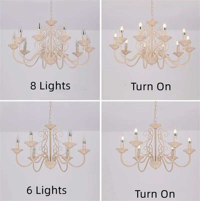 lustre rétro en fer forgé style campagnard américain pour décoration intérieure - vue 3 sur 12