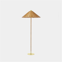 lampadaire led moderne nordique tissé à la main en bambou rotin