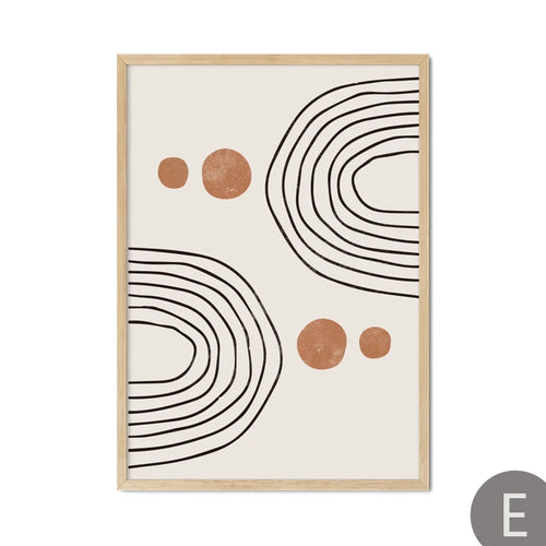 abstrait géométrie ligne soleil levant lune toile déco murale - vue 14 sur 13