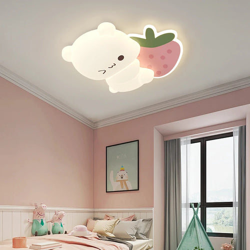 plafonnier led ours cartoon motif fruits pour enfants - vue 4 sur 12