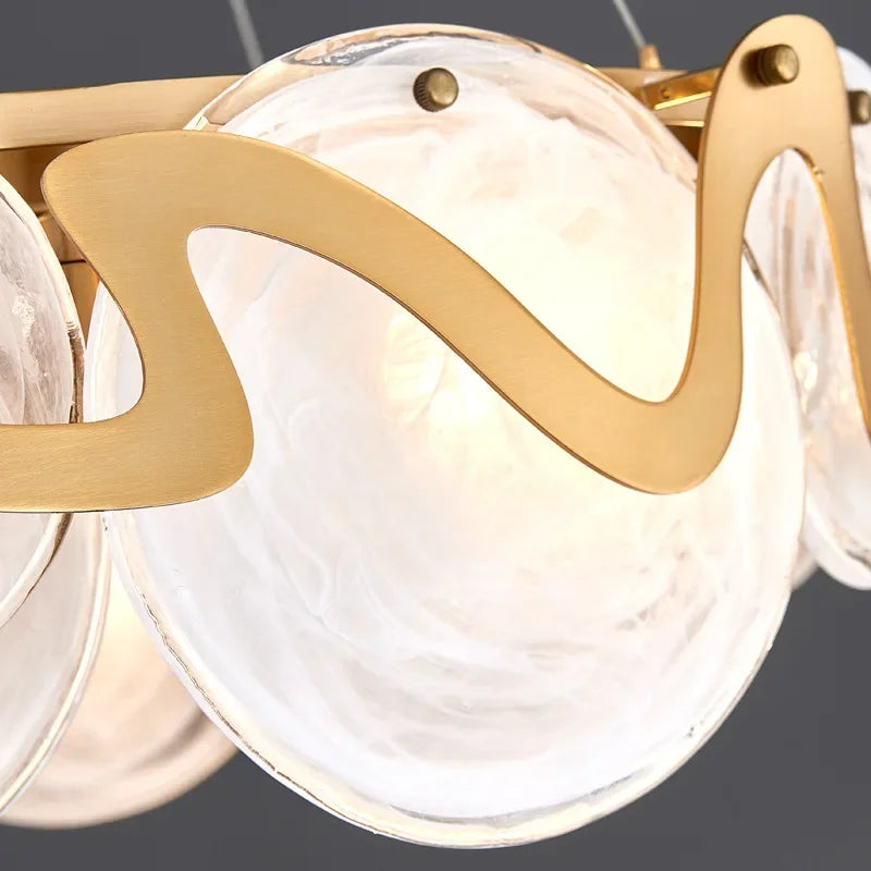 lustre LED de luxe pour décoration intérieure en verre élégant - vue 5 sur 12