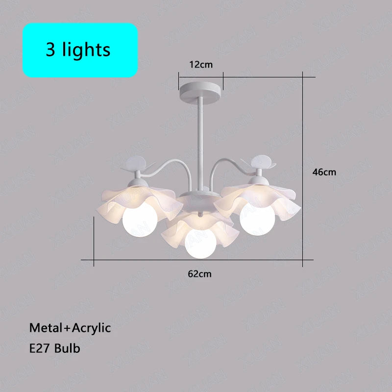 lustre nordique à fleurs style crémeux pour diverses pièces - vue 7 sur 7