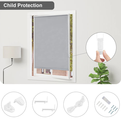 Store enrouleur occultant sans perçage pour fenêtre chambre - vue 6 sur 9