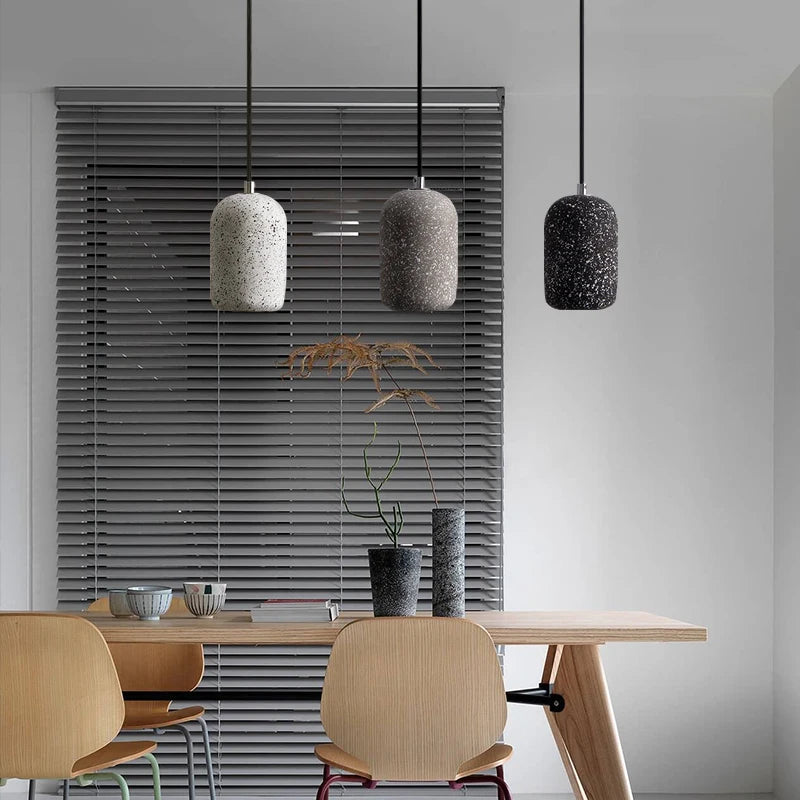 suspension moderne en ciment industriel led nordique - vue 4 sur 9