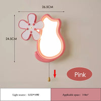 applique murale mignonne avec chat et fleur pour enfant