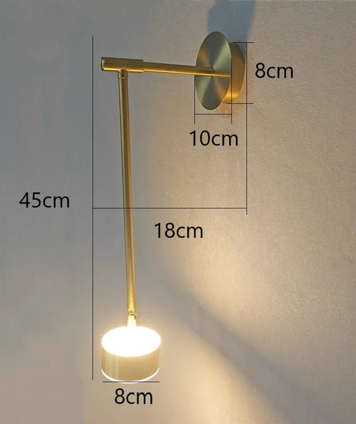 applique murale led réglable moderne en fer d'art décoratif - vue 9 sur 8