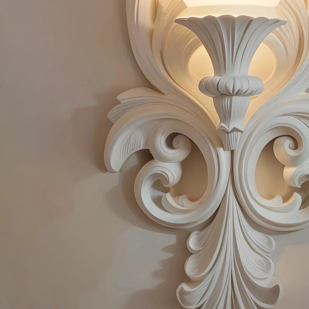 applique murale rétro française sculptée luminaire nordique de luxe décoratif - vue 3 sur 7