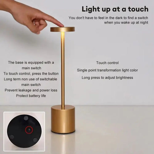 Touch Sensor Desktop Night Light USB Charging Wireless Reading Lamp Creative Ambient Light for Bedroom,Living Room,Restaurant - vue 6 sur 11