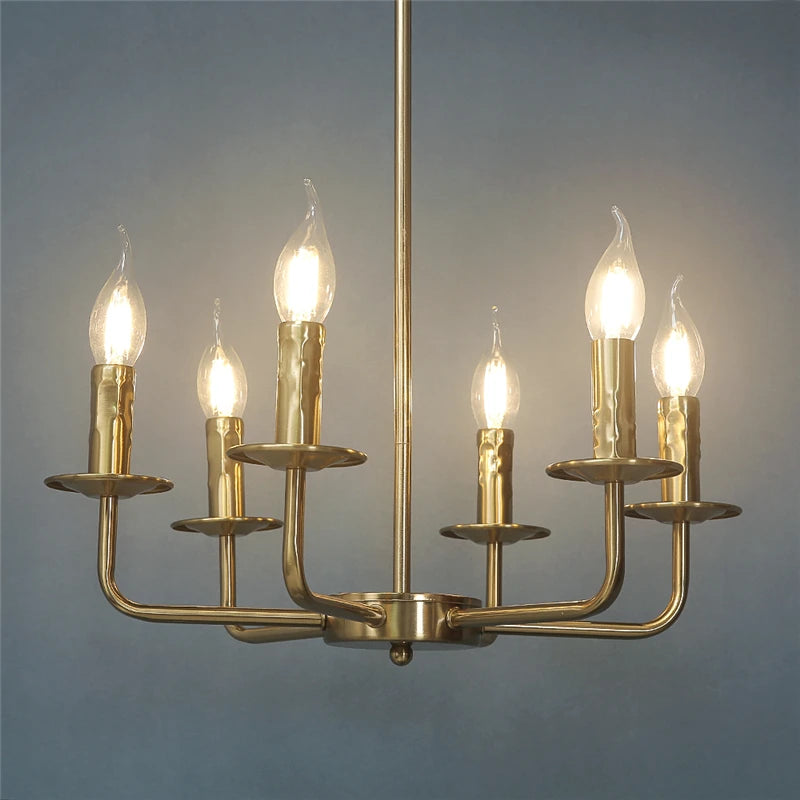 lustre moderne en fer design bougie à led créatif et luxueux - vue 4 sur 8