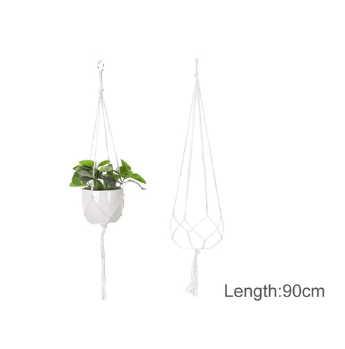 paniers suspendus en macramé pour plantes décoratives à accrocher - vue 20 sur 19