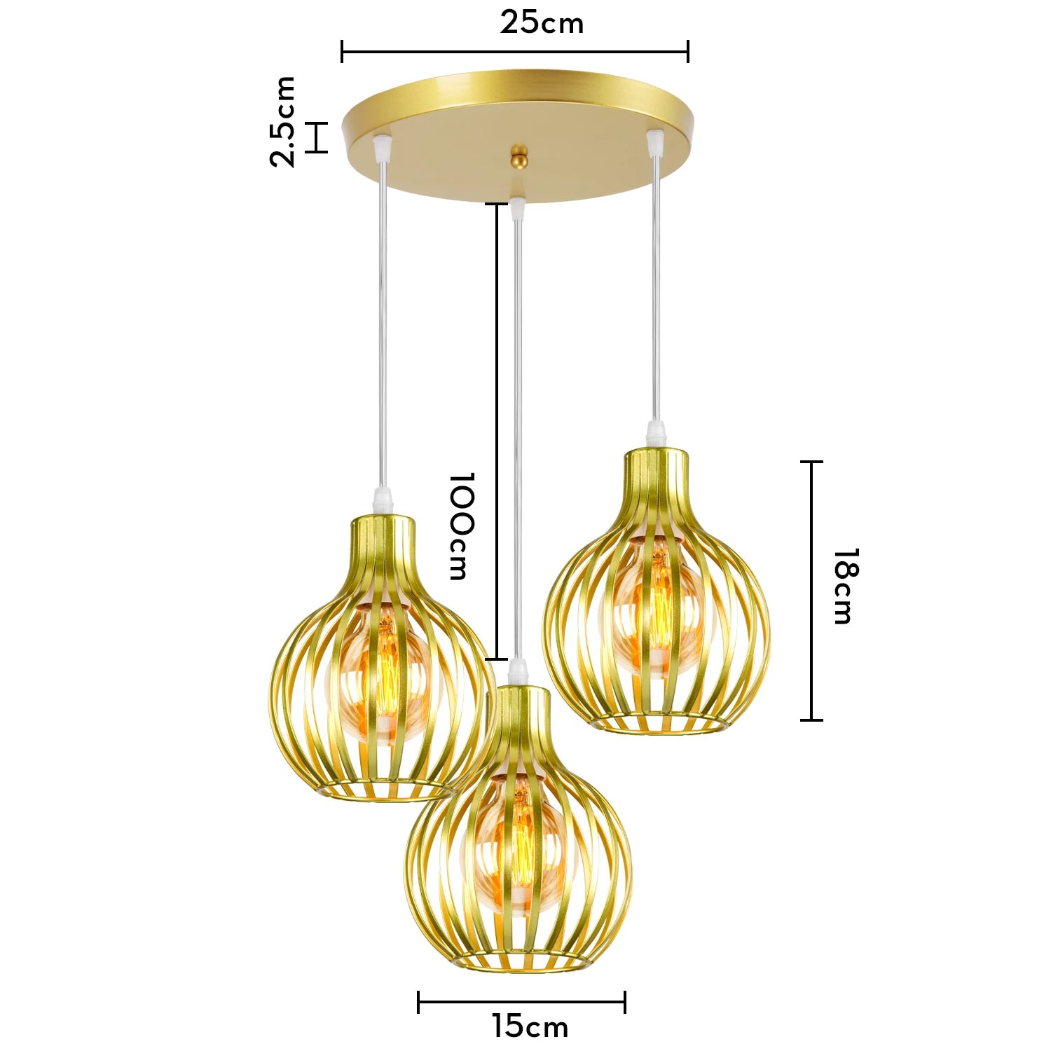 suspension industrielle rétro avec abat-jour géométrique moderne - vue 13 sur 15
