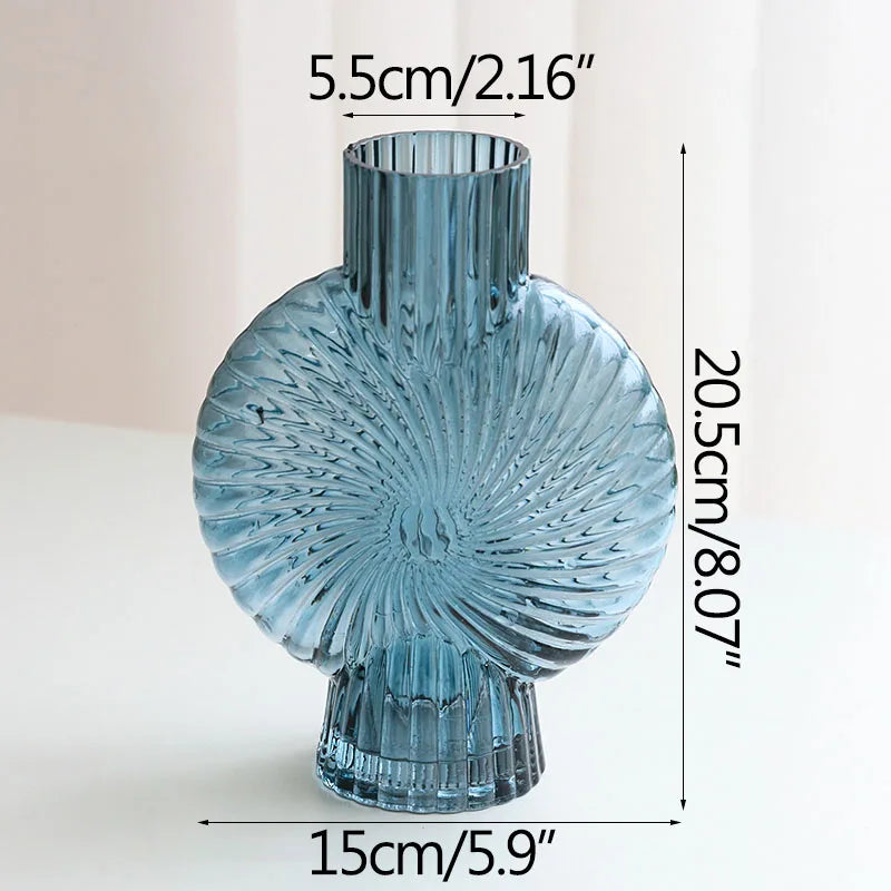 vase en verre moderne à motif spirale pour décoration intérieure - vue 8 sur 8