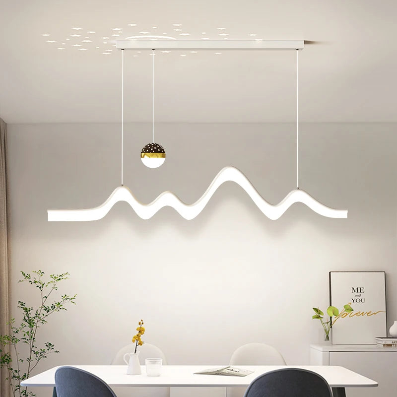 Luxury Minimalist Living Room LED Ceiling Light Starry Sky Projection Metal Cloud Ceiling Lamp For Bedroom Dining Table Home - vue 6 sur 12