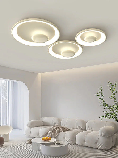 plafonnier led rond style crème variable avec télécommande - vue 3 sur 9