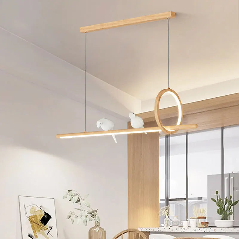 lustre moderne en bois suspension créative pour décoration intérieure - vue 2 sur 10