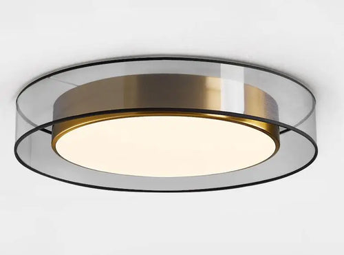 plafonnier vintage en pvc avec éclairage en cuivre et bande led - vue 8 sur 8